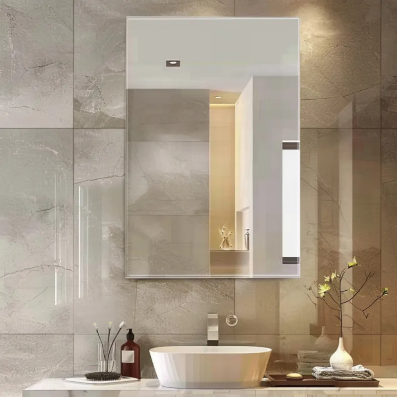 Rektangulær rammeløst badeværelse spejl